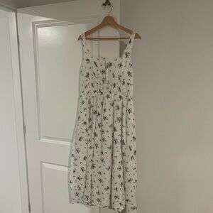American Eagle Outfitters White and Black Floral Maxi Dress